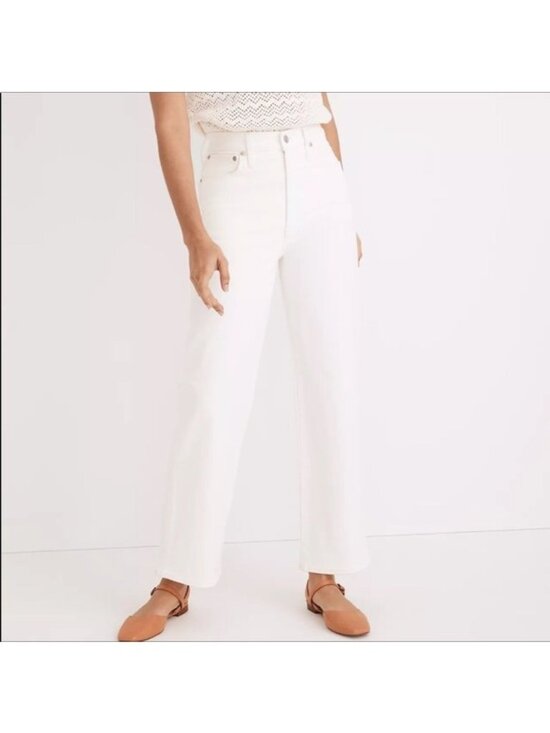Madewell Denim - Madewell Perfect Vintage High Rise Tapered Leg Cropped Jeans White 29 - Like New